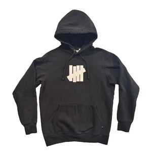 Undefeated UNDFTD Logo Hoodie Sz M Black Fleece Graphic Pullover Hooded Heavywt